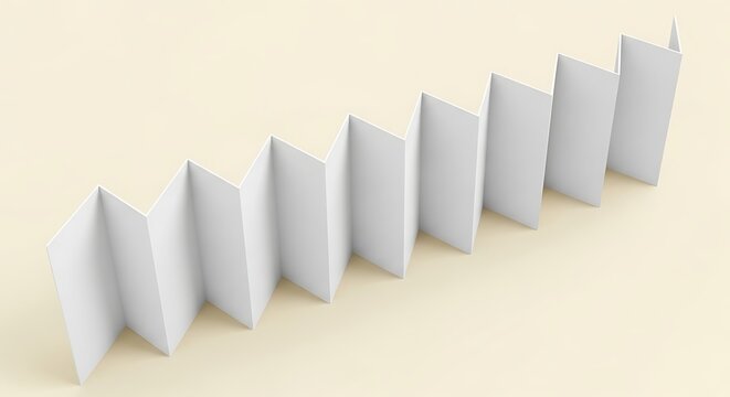 Abstract zigzag pattern of folded white paper on a neutral background creates calm