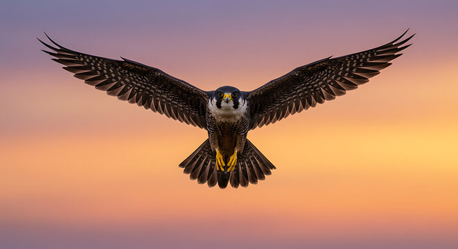 Peregrine Falcon flying wings wildlife nature bird prey raptor - Powered by Adobe