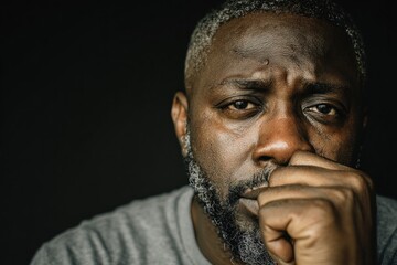Close-up portrait of a pensive man