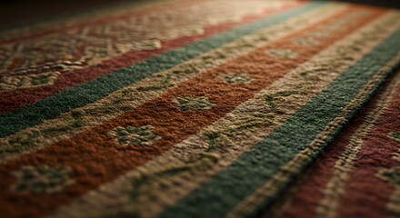 Close-up of Woven Textile with Intricate Geometric Pattern