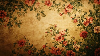 Elegant floral pattern background with a vintage aesthetic and soft textures