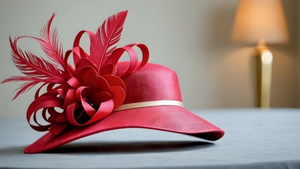 A fancy fascinator hat on the table