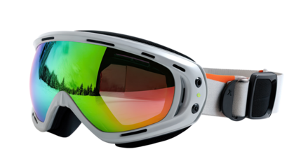 Snow Goggles: Showcasing sleek snow goggles, designed to offer clear vision and protection. Reflected scenery, the goggles are a must-have for winter sports enthusiasts.