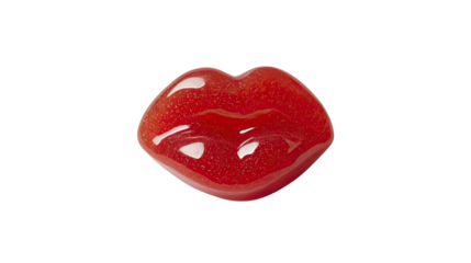 Kissable Crimson: A close-up of tempting lips, their lush form amplified with a radiant shimmer. The radiant gloss accentuates the natural curves, offering a bold statement of beauty and allure.