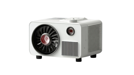 Retro Projector: A modern and sleek white projector. With a nod to classic design aesthetics.