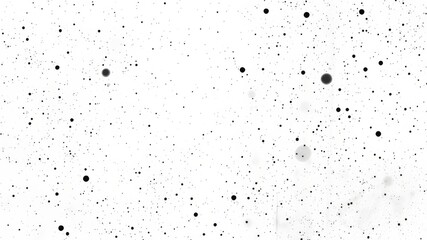 A high-resolution image depicting a field of tiny black dots and larger grey circles scattered across a bright white background.