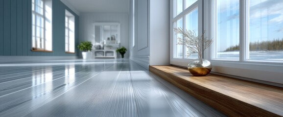 Fototapeta premium Bright, spacious interior with large window