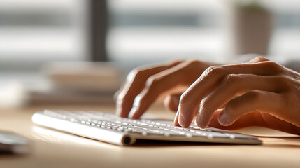 Hands Typing on Keyboard