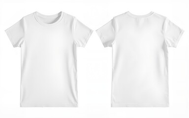 White children's short-sleeve t-shirt front and back on white background. High quality