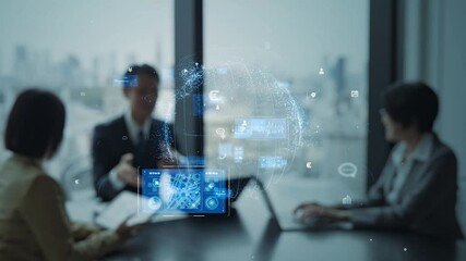 Group of business people meeting and digital technology concept - Powered by Adobe