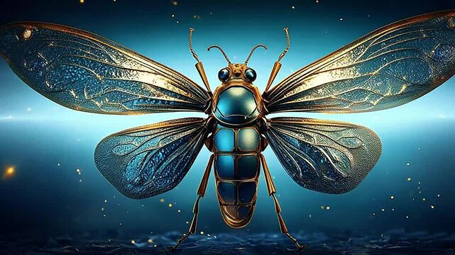 firefly in Delfts Blauw realistis, highly detailedai, generatif
