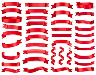 Red Ribbons on White