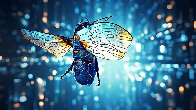 firefly in Delfts Blauw realistis, highly detailedai, generatif