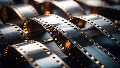 Close-up film rolls, light highlights