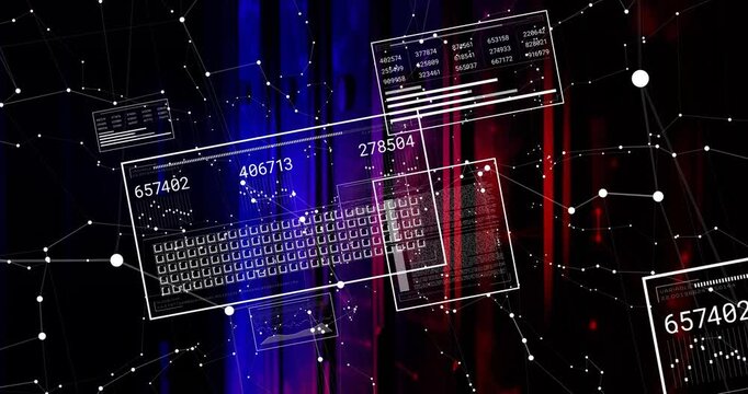Dark space starting floating wireframe panels updating values and pulsing nodes for live monitoring