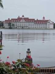 Elegant Waterfront Resort with Reflections Across the Lake