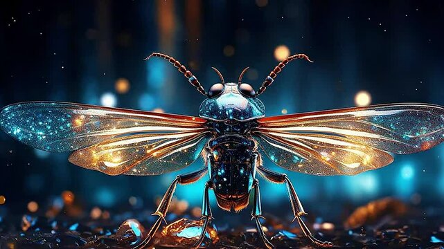 firefly in Delfts Blauw realistis, highly detailedai, generatif
