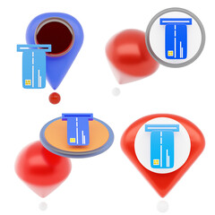 3D ATM Location Pin Icon for Finance and Map Navigation Icon Pack