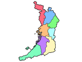 少しゆるい大阪府地図 地域色分け 関西 西日本