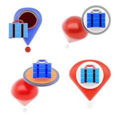 3D Office Location Pin Icon with Modern Navigation and Business Map Style