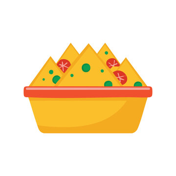 yellow nachos in orange bowl clip art preview
