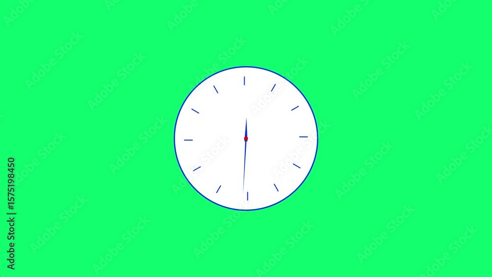 Poster simple clock black color 4k illustration. digital and analog clock icon on lime green background.wal