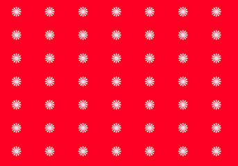 A vibrant seamless pattern featuring evenly spaced white polka dots on a bold red and white background. This eye-catching design is perfect for use in textiles, wallpapers, digital backgrounds.