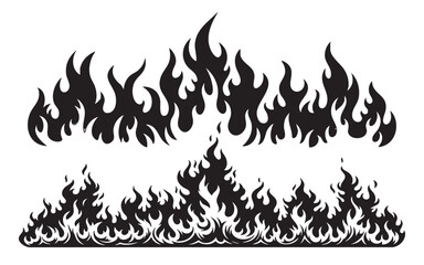 Fire Flames in a Black and White Tribal Stencil Style vector