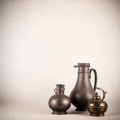 Antique pitchers still life vintage look