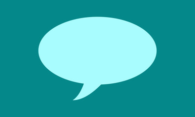 speech bubble on teal background. Simple and modern comic-style chat or message bubble, perfect for digital communication, dialogue, messaging apps, comics, and social media content.