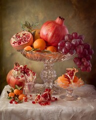 Classical fruit still life beautiful arrangement