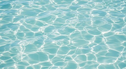 Sparkling Turquoise Water Surface with Sun Reflections and Subtle Ripples