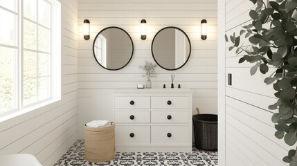 Modern farmhouse bathroom