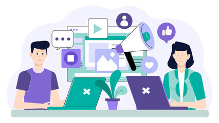 Design Team Finalizing Digital Ad Assets Flat Vector Illustration