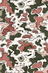 Abstract camouflage pattern with organic shapes