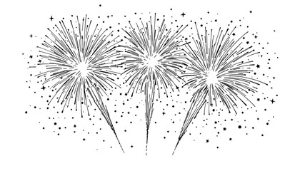 Obraz premium A festive burst of sparkling fireworks illuminates the night sky with a dazzling display of light and celebration, perfect for holiday events.