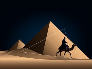 Egyptian desert journey under night sky