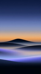 Abstract layers with sunset gradient background