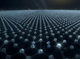 Obraz premium Atomic-level visualization of a graphene sheet being formed