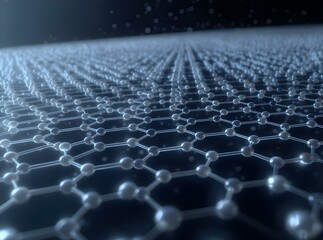Obraz premium Atomic-level visualization of a graphene sheet being formed