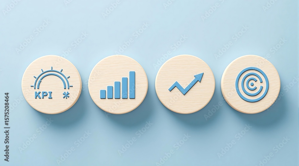 Poster kpi dashboard performance indicators business growth strategy target achievement metrics and analyti