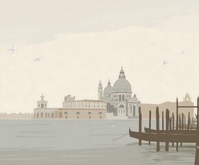 Venice Italy landmark artistic skyline scene