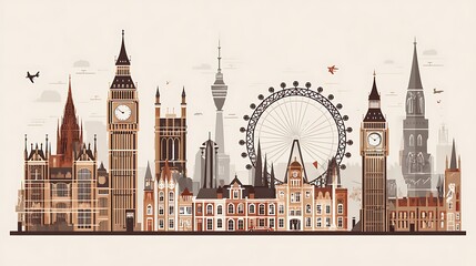 London skyline vector graphic illustration