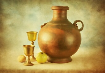 Still life with pitcher and goblets