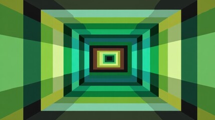 Abstract tunnel of layered squares