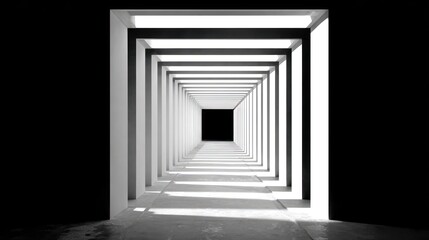 Empty white corridor
