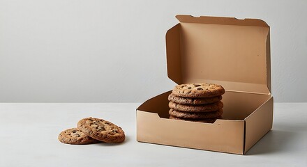 Chocolate Chip Cookies Stacked in Box Delicious Treats