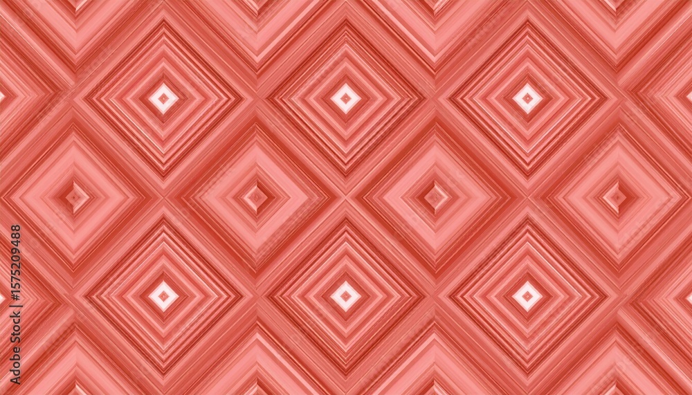 Poster repeating diamond pattern in muted terracotta color on white background with geometric structure