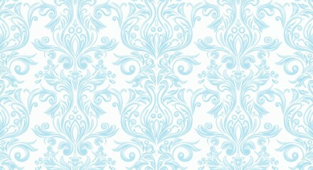 Fototapeta premium Light Blue Floral Pattern Elegant Decorative Design