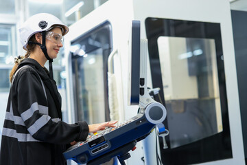 Team of male and female engineers checking or maintenance electronic in AI Robot, robot arm in the...